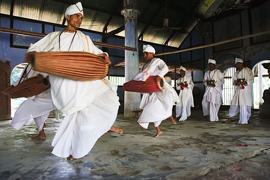  Religious dance at one of the many Vaishnava monasteries on the island Majuli   Assam
